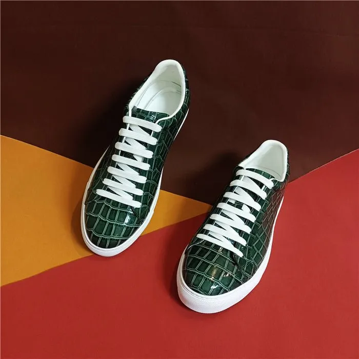 Veltique Crocodile Lace Sneakers