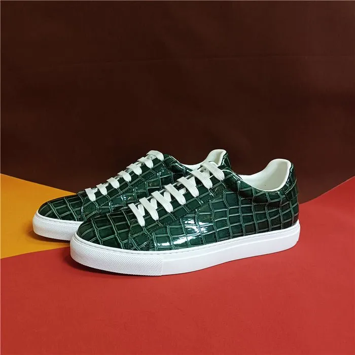 Veltique Crocodile Lace Sneakers