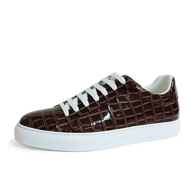 Veltique Crocodile Lace Sneakers