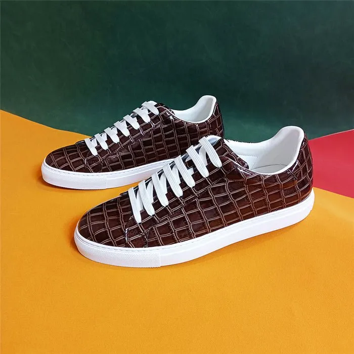 Veltique Crocodile Lace Sneakers