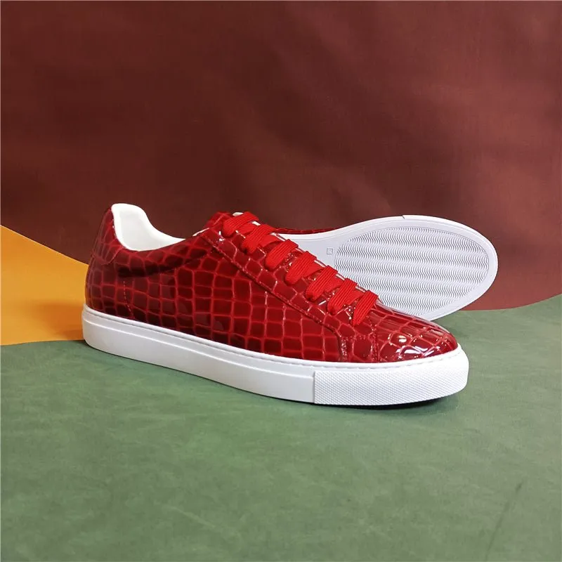 Veltique Crocodile Lace Sneakers