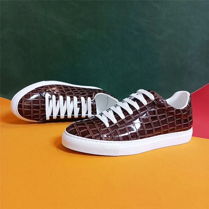 Veltique Crocodile Lace Sneakers