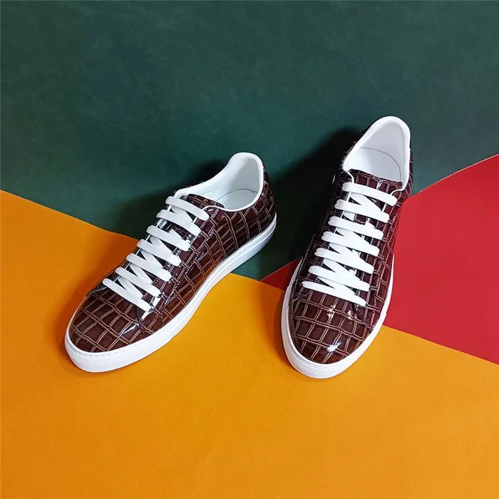 Veltique Crocodile Lace Sneakers