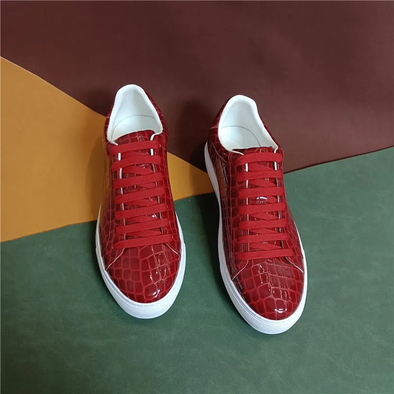 Veltique Crocodile Lace Sneakers