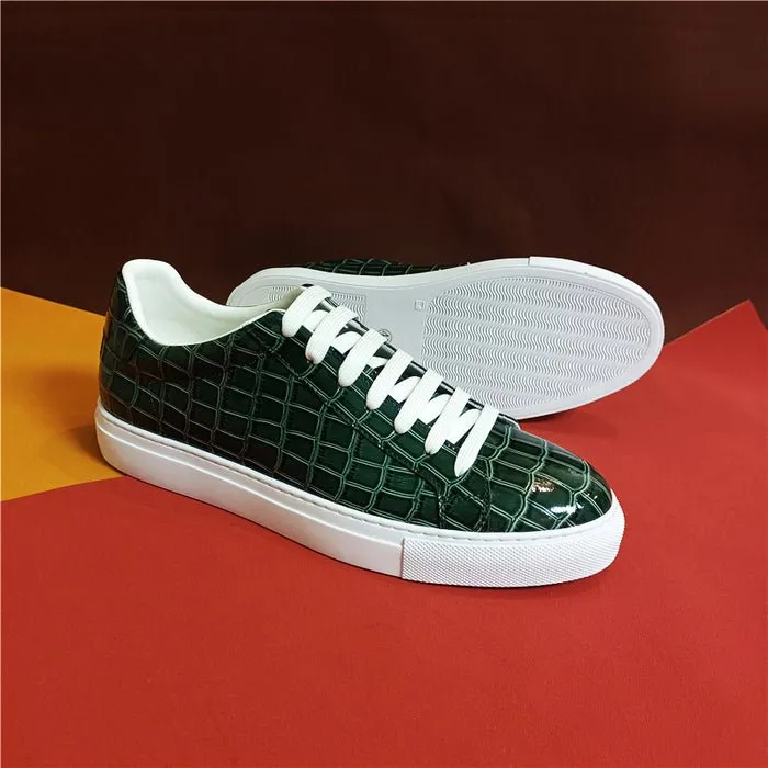 Veltique Crocodile Lace Sneakers