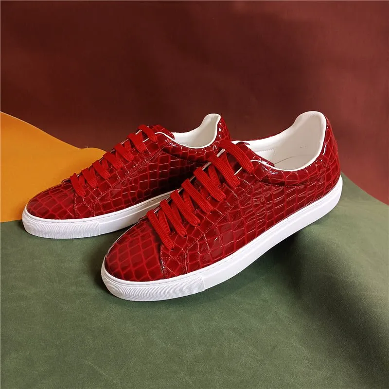 Veltique Crocodile Lace Sneakers