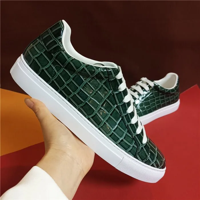 Veltique Crocodile Lace Sneakers