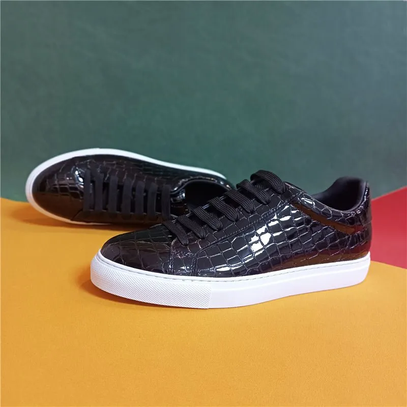 Veltique Crocodile Lace Sneakers