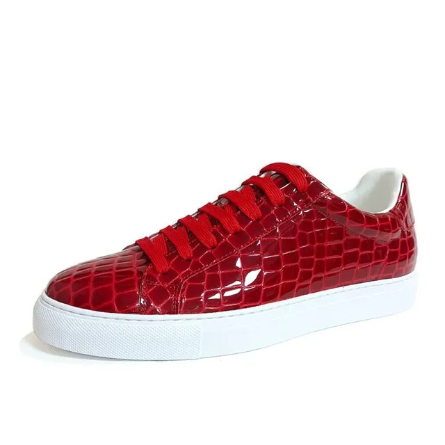 Veltique Crocodile Lace Sneakers
