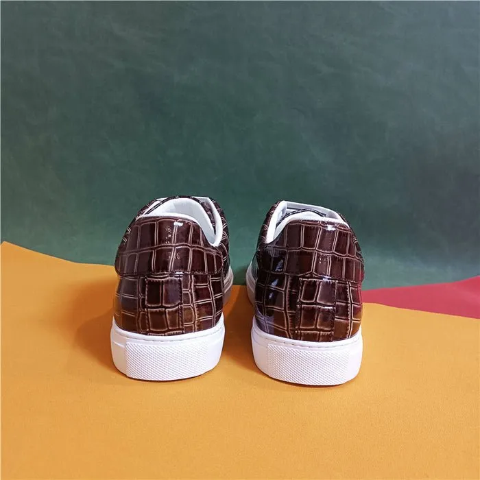 Veltique Crocodile Lace Sneakers