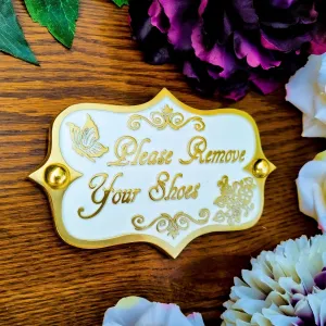 Vintage 'Please Remove Your Shoes' Sign