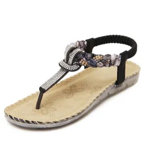 Weave Style Rhinestone Sandals