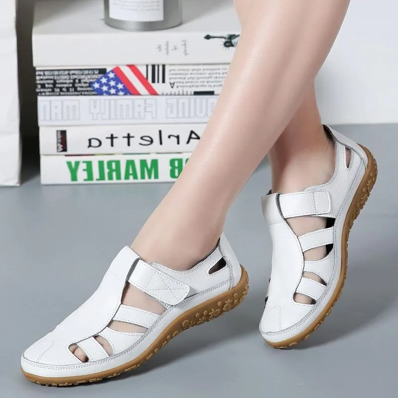 Women Gladiator Sandals Split Leather Summer Shoes