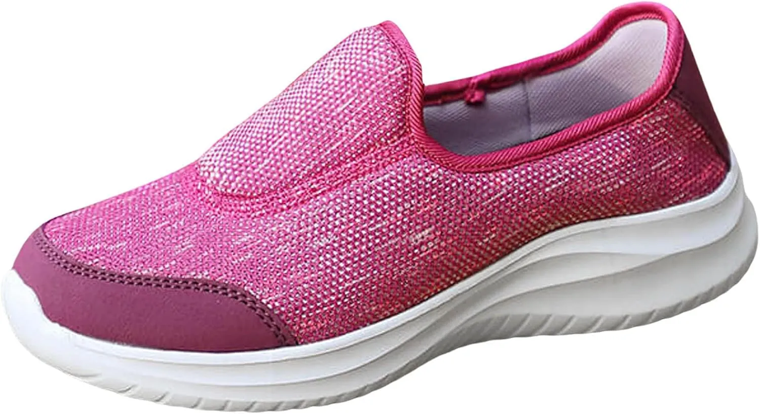 Womens Walking Shoes Slip on Non Slip Memory Foam Arch Support Running Shoes Breathable Gym Workout Shoes Lightweight Fashion Sneakers